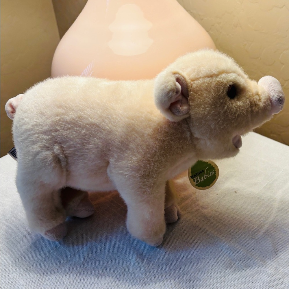 Aurora Nature Babies Adorable Cream Piglet Stuffed Animal Toy 12” Gift